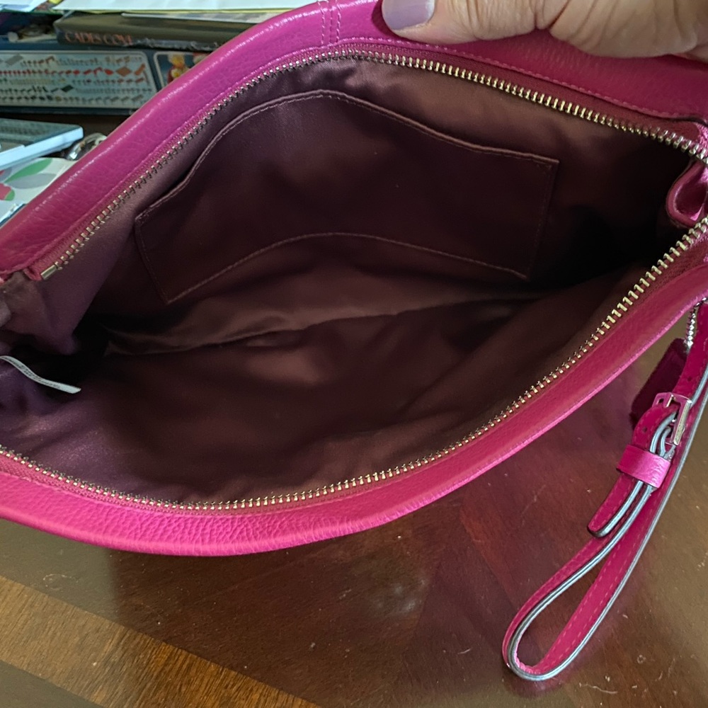 Coach pink leather  clutch/wristlet